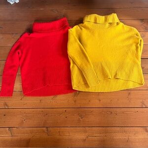 Rachel Zoe Women’s Red and Yellow Cowl Neck Sweaters